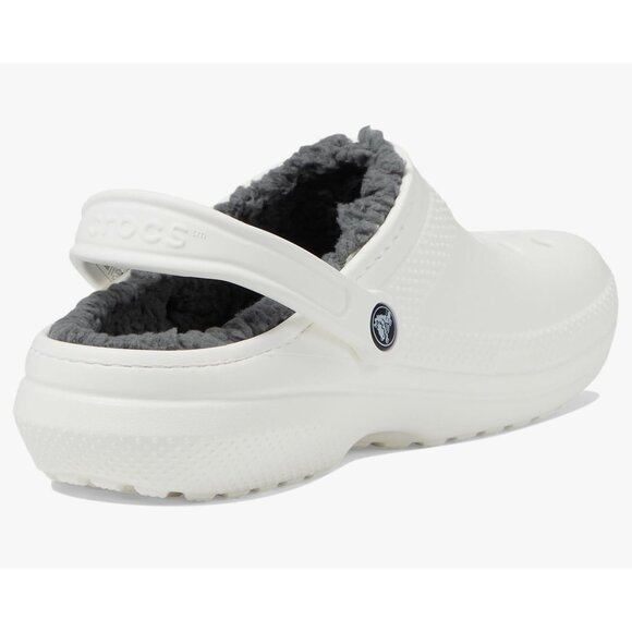 NEW Crocs Size Mens 7/Womens 9 Unisex Classic Lined Clog - White/Grey - Picture 3 of 5